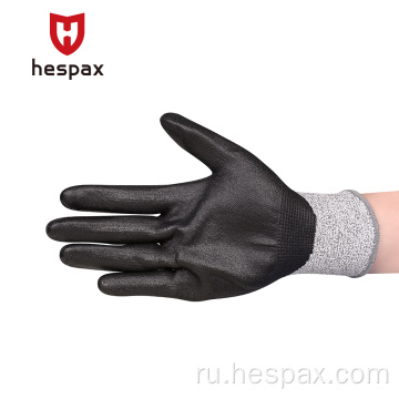 Hespax с высоким износом перчатки против обрезания PU с покрытием